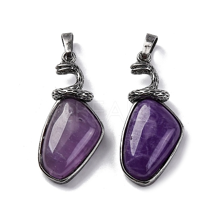 Natural Amethyst Pendants G-K338-42AS-08-1