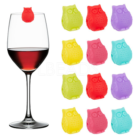 2 Sets 12Pcs Silicone Wine Glass Charms AJEW-NB0005-69-1