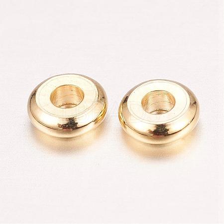 Real 18K Gold Plated Brass Spacer Beads KK-E702-18G-NF-1