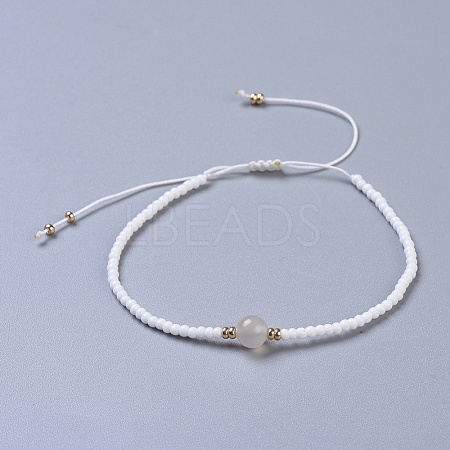Nylon Thread Braided Beads Bracelets BJEW-JB04346-09-1