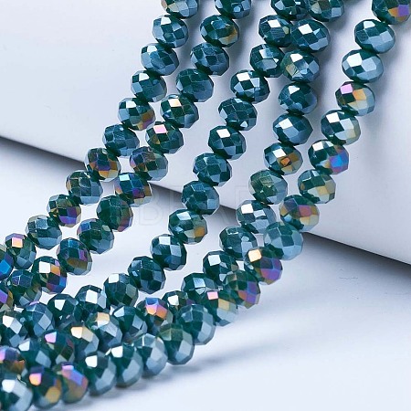 Electroplate Glass Beads Strands EGLA-A044-P4mm-B12-1