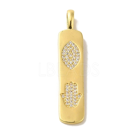 Brass Micro Pave Cubic Zirconia Pendants KK-Z042-15G-02-1