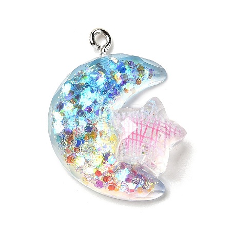 Transparent Resin Pendants RESI-H036-01C-1