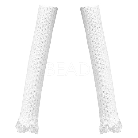 1 Pair Acrylic Fibers Long Mesh Lace Gloves AJEW-CN0006-67A-1