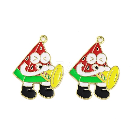 Golden Plated Alloy Enamel Pendants ENAM-Z017-10G-05-1