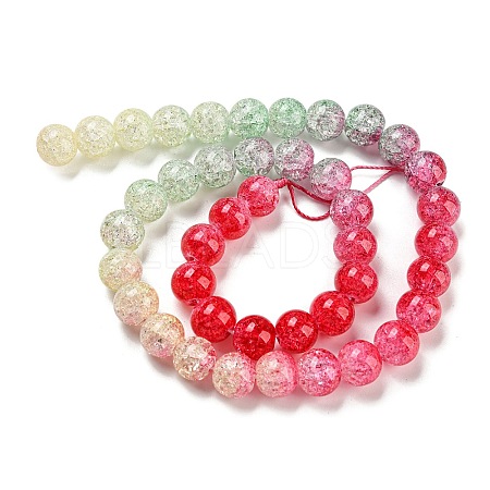 Spray Painted Crackle Glass Beads Strands DGLA-C002-10mm-06-1