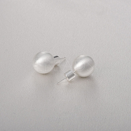 Round Ball Drawbench Brass Ear False Plugs for Women EJEW-G391-24C-S-1