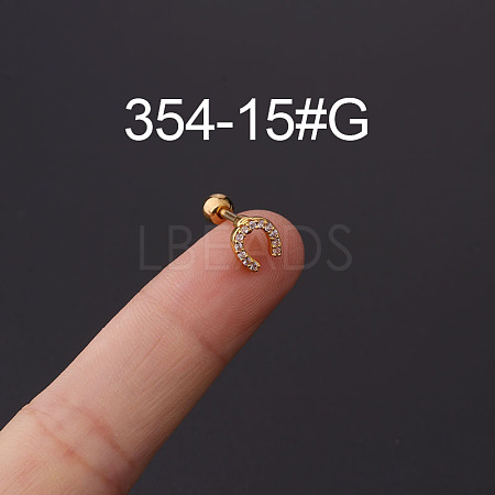 316L Stainless Steel Micro Pave Cubic Zirconia Cartilage Earrings WG094CA-33-1