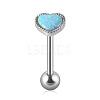 304 Stainless Steel with Synthetic Opal Tongue Rings WGE7D3A-03-1