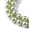 UV Plating Pearlized Glass Pearl Beads Strands GLAA-F128-01A-T14-3