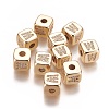 Brass Micro Pave Cubic Zirconia Beads KK-K238-16G-W-1