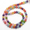 Frosted Synthetic Crackle Quartz Round Beads Strands G-L155-6mm-04-3