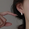 999 Sterling Silver Hoop Earrings for Women EJEW-G372-01S-4