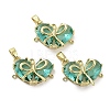 Real 18K Gold Plated Brass Glass Pendants KK-R161-02G-07-1