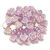 UV Plating Rainbow Iridescent Acrylic Beads OACR-G012-11-4