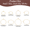 160Pcs 4 Style Brass Wine Glass Charm Rings KK-SP0001-33G-2