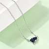 Brass Pave Cubic Zirconia Rectangle and Heart Pendant Cable Chain Necklaces KK-CBAB173-04P-01-3