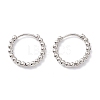 Rack Plating Brass Beaded Huggie Hoop Earrings for Women X-KK-D069-09P-RS-1