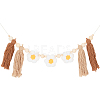 Wooden Banners with Flower Tassels Pendant Hanging Bunting FIND-WH20019-93B-1