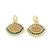 Brass Micro Pave Colorful Cubic Zirconia Charms KK-E068-VF081-2