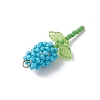 Glass Seed Beaded Rose Pendants PALLOY-MZ00959-06-4