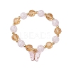 10mm Round Imitation Austrian Crystal & Crackle Acrylic Beaded Stretch Bracelets BJEW-JB10556-03-1