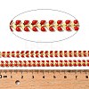 Brass Enamel Leaf Link Chains CHC-F021-02G-11-2
