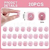 20Pcs Pink Cube Letter Silicone Beads 12x12x12mm Square Dice Alphabet Beads with 2mm Hole Spacer Loose Letter Beads for Bracelet Necklace Jewelry Making JX435Z-2