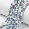 Electroplate Opaque Solid Color Glass Beads Strands EGLA-A034-P8mm-I10-1