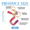 Alloy Resin Butterfly Keychains KEYC-TADJ0002-02G-U-3