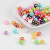 Faceted Colorful Eco-Friendly Poly Styrene Acrylic Round Beads SACR-K001-8mm-M-2
