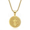 Stainless Steel Saint Benedict Necklace Exorcist Pendant Men Vintage Round Jewelry KQ8311-1-1