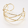 Brass Cuff Bangle X-BJEW-P168-C08-1