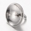 304 Stainless Steel Cup Pearl Peg Bails Pin Pendants STAS-L143-01-3