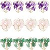 6Pcs 3 Styles Chakra Natural Gmestone Copper Wire Big Pendants FIND-FH0004-66-1