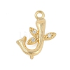 Brass Crystal Rhinestone Letter Links Connector Charms KK-S395-06G-J-1