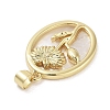 Rack Plating Brass Pave Shell Pendants KK-Z064-28G-09-2