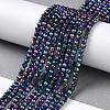 Electroplate Glass Beads Strands GLAA-H021-01B-FP11-3