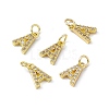 Real 18K Gold Plated Brass Micro Pave Clear Cubic Zirconia Charms KK-E068-VB452-A-4