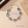 Bohemian Alloy with Synthetic Turquoise Oval Link Chain Anklets for Women FS-WGE46A8-01-2
