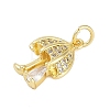 Rack Plating Brass Micro Pave Cubic Zirconia Pendants KK-R166-02G-03-2