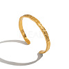 5.7MM 304 Stainless Steel Wave Textured Open Cuff Bangles for Women OV6378-5