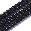 Natural Dyed & Heated Black Onyx Beads Strands X-G-F596-28-3mm-1