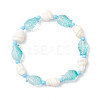 2Pcs 2 Styles Natural Shell & Glass & Glass Seed Beaded Stretch Bracelets Set BJEW-JB12209-3