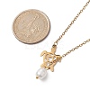 Natural Pearl & Hollow Turtle Lariat Necklaces NJEW-JN04528-01-2