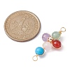 Mixed Gemstone Connector Charms PALLOY-JF02224-03-2