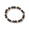 Natural Black Spinel Beaded Stretch Rings for Women RJEW-JR00868-13-2