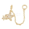 Double Starfish Brass Micro Pave Clear Cubic Zirconia Safety Chains KK-H257-06G-1