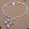 Brass Ball Charm Bracelets For Women BJEW-BB12609-1