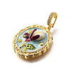 Brass Micro Pave Cubic Zirconia & Enamel Pendants KK-R222-08G-04-2